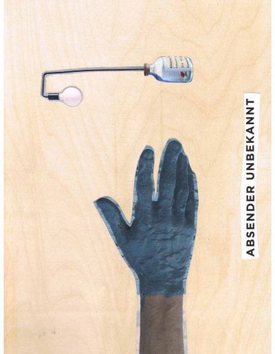 - 100 Vorurteile - Collage, A4 Holz - Lackiert - von Dima Dobrovolskij