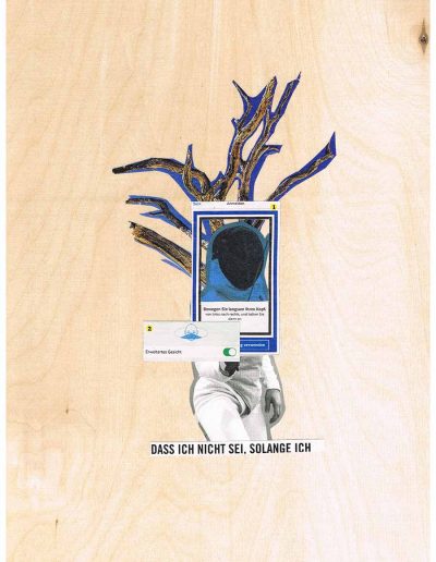 Das ich nicht sei, solange ich - 100 Vorurteile - Collage, A4 Holz - Lackiert - von Dima Dobrovolskij