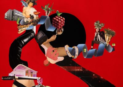 demonstration anxiety, handcut collage, 2021, 92 × 92 cm