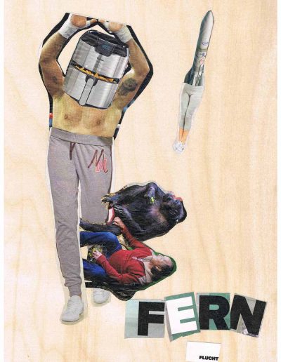 Fernfluch - 100 Vorurteile - Collage, A4 Holz - Lackiert - von Dima Dobrovolskij