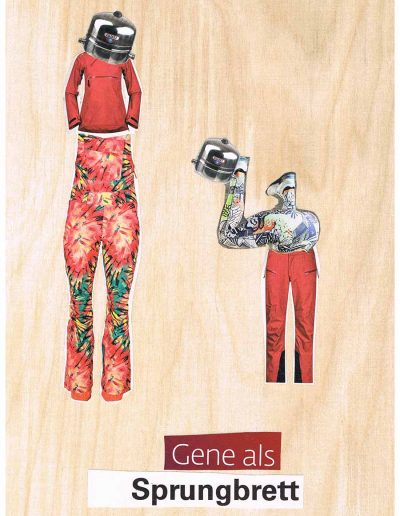 Gene als Sprungbrett - 100 Vorurteile - Collage, A4 Holz - Lackiert - von Dima Dobrovolskij