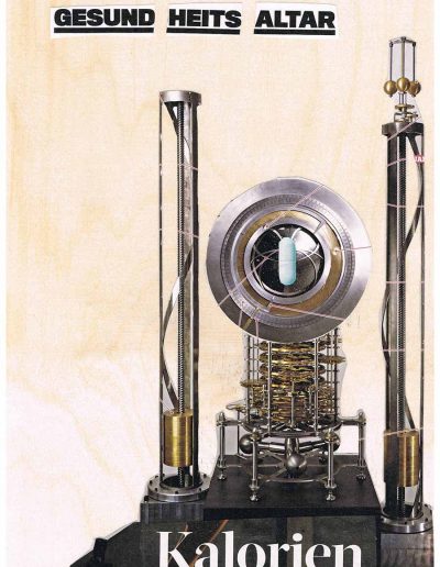 Gesund Heits Altar Kalorien - 100 Vorurteile - Collage, A4 Holz - Lackiert - von Dima Dobrovolskij