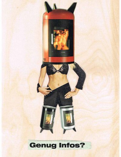 Genug Infos - 100 Vorurteile - Collage, A4 Holz - Lackiert - von Dima Dobrovolskij