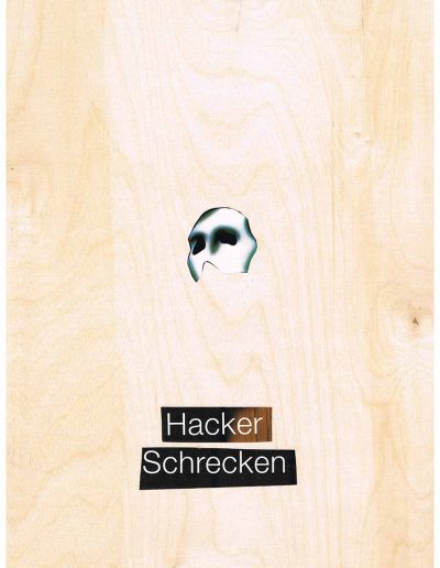 Hacker Schrecken - 100 Vorurteile - Collage, A4 Holz - Lackiert - von Dima Dobrovolskij