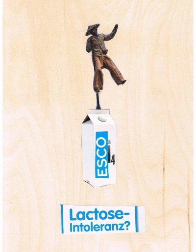 Lactose Intoleranz - 100 Vorurteile - Collage, A4 Holz - Lackiert - von Dima Dobrovolskij