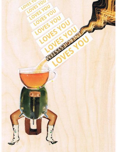 Loves You Energiesystem - 100 Vorurteile - Collage, A4 Holz - Lackiert - von Dima Dobrovolskij