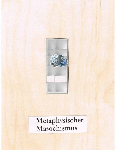 Metaphysischer Masochismus - 100 Vorurteile - Collage, A4 Holz - Lackiert - von Dima Dobrovolskij