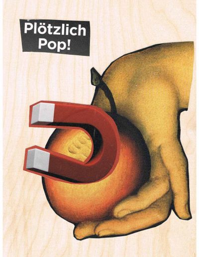 Plötzlich Pop - 100 Vorurteile - Collage, A4 Holz - Lackiert - von Dima Dobrovolskij