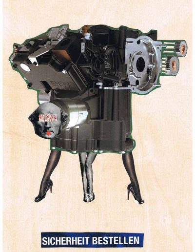 Sicherheit Bestellen - 100 Vorurteile - Collage, A4 Holz - Lackiert - von Dima Dobrovolskij