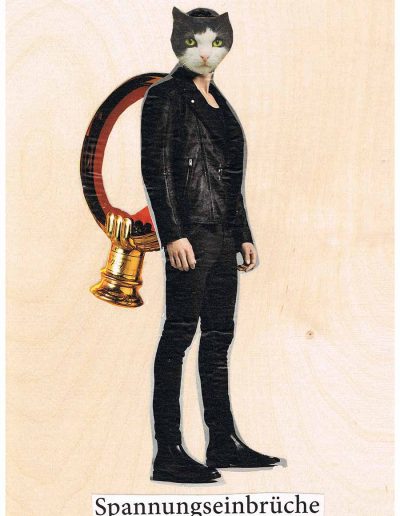 Spannungseinbrüche - 100 Vorurteile - Collage, A4 Holz - Lackiert - von Dima Dobrovolskij