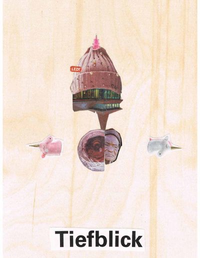 Tiefblick - 100 Vorurteile - Collage, A4 Holz - Lackiert - von Dima Dobrovolskij