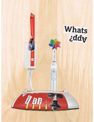 Whats daa - 100 Vorurteile - Collage, A4 Holz - Lackiert - von Dima Dobrovolskij