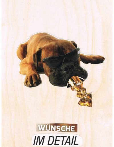 Wünsche im Detail - 100 Vorurteile - Collage, A4 Holz - Lackiert - von Dima Dobrovolskij