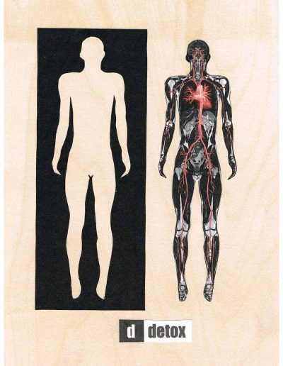 ddetox - 100 Vorurteile - Collage, A4 Holz - Lackiert - von Dima Dobrovolskij