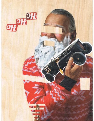 oh oh oh - 100 Vorurteile - Collage, A4 Holz - Lackiert - von Dima Dobrovolskij