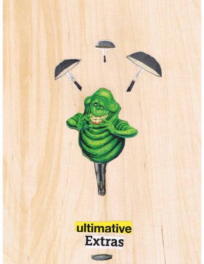 ultimative Extras - 100 Vorurteile - Collage, A4 Holz - Lackiert - von Dima Dobrovolskij