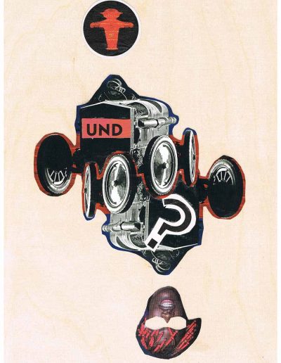 und - 100 Vorurteile - Collage, A4 Holz - Lackiert - von Dima Dobrovolskij