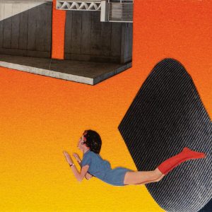 Originalcollage „Aerobatics“ in Vorderansicht von Dima Dobrovolskij