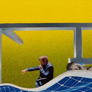 Originalcollage „Empty Promise“ in Vorderansicht von Dima Dobrovolskij