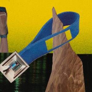 Originalcollage „Left Behind“ in Vorderansicht von Dima Dobrovolskij