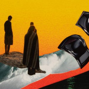 Originalcollage „The Search“ in Vorderansicht von Dima Dobrovolskij