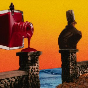 Originalcollage „Wait for the Red“ in Vorderansicht von Dima Dobrovolskij