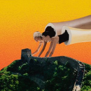 Originalcollage „Wall Flowers“ in Vorderansicht von Dima Dobrovolskij