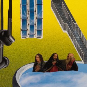 Originalcollage „Water Stairs“ in Vorderansicht von Dima Dobrovolskij