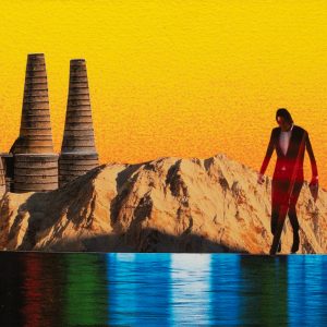 Originalcollage „Water Walk“ in Vorderansicht von Dima Dobrovolskij